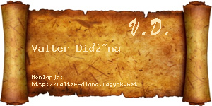 Valter Diána névjegykártya